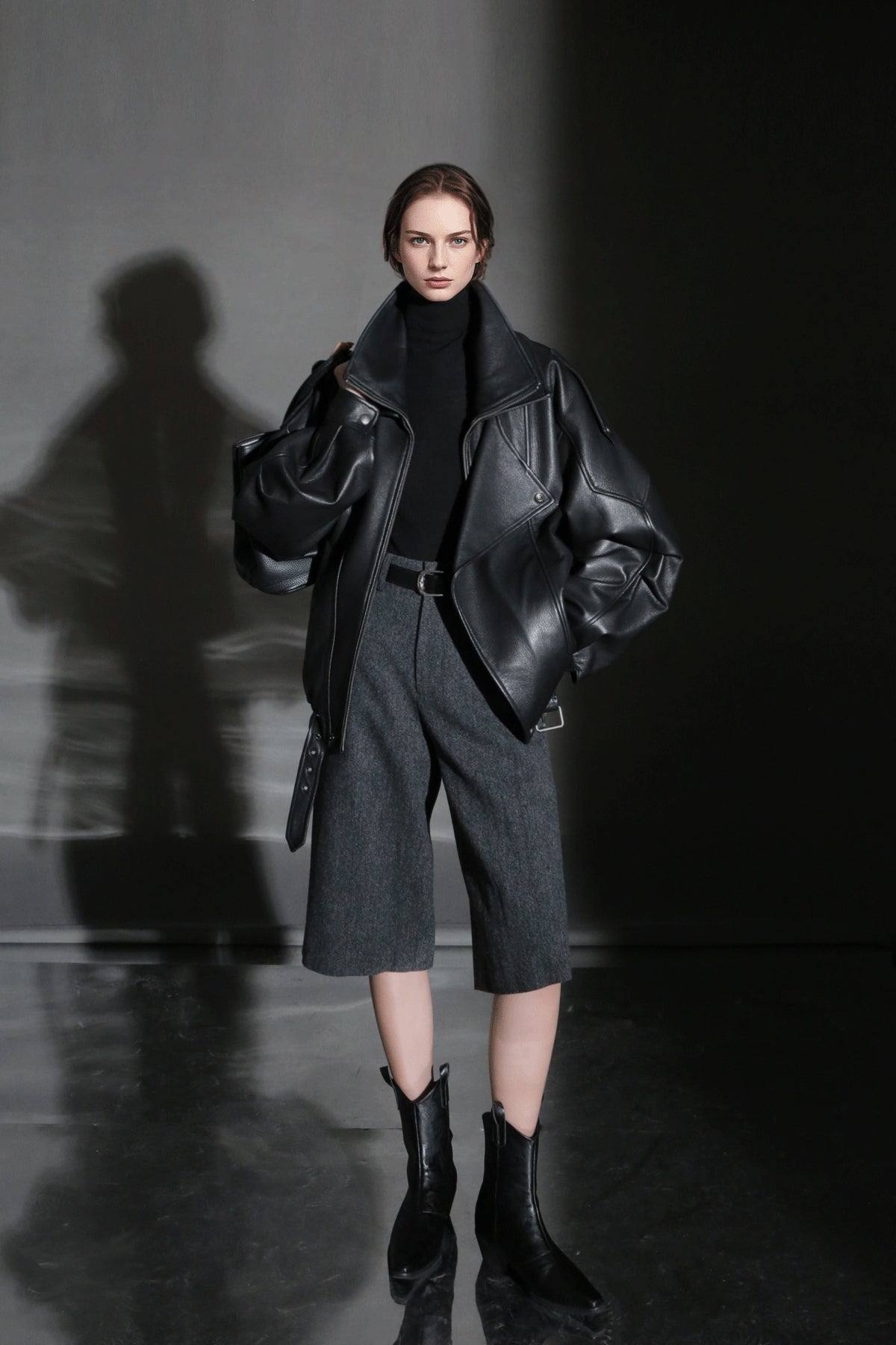 PIAOIN Vintage Literary Tweed Suit Shorts Versatile Commuter Pants LEX