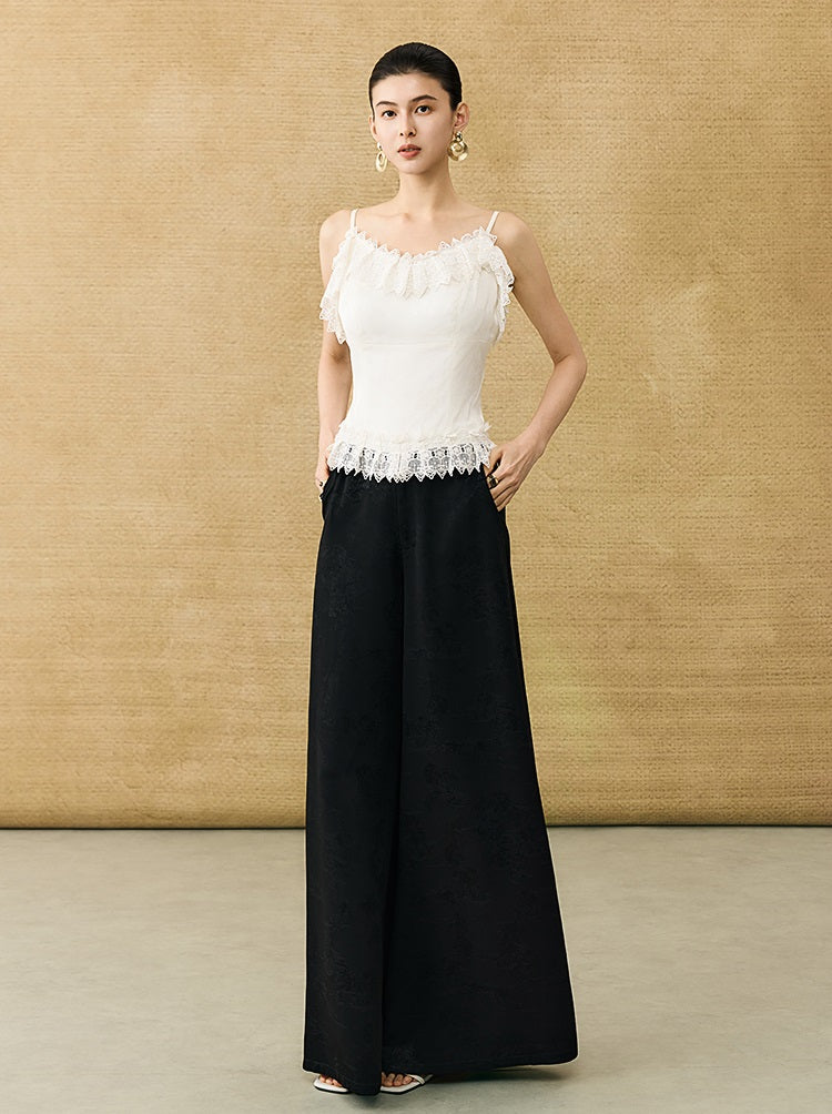 HECO Chinese High-end Acetate Lace Splicing Camisole - ZEPH.