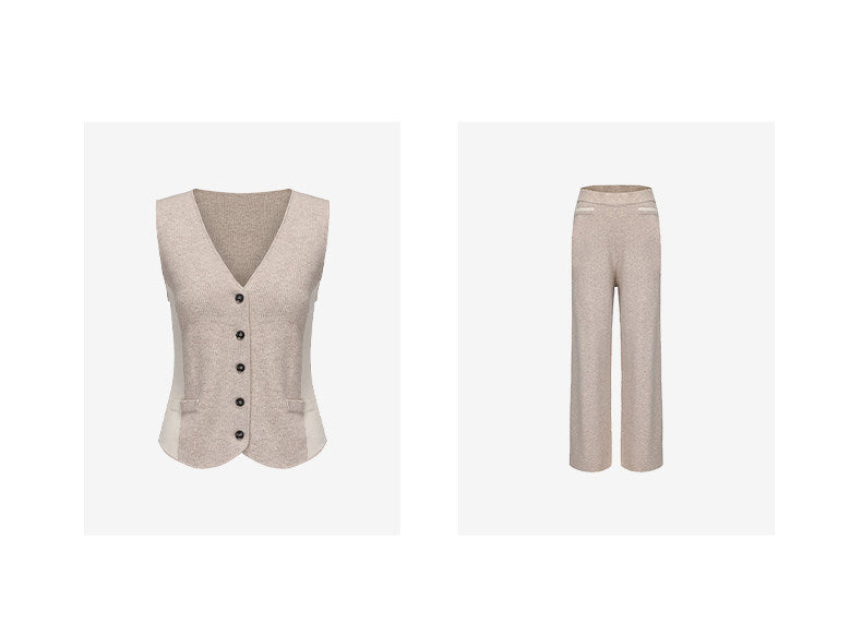 ATELIER MISS LU Fall/Winter cashmere and wool-blend wide-leg straight-leg pants- FIADH