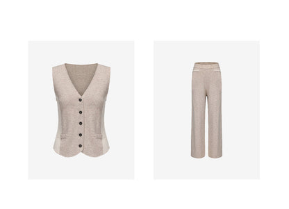 ATELIER MISS LU Fall/Winter cashmere and wool-blend wide-leg straight-leg pants- FIADH