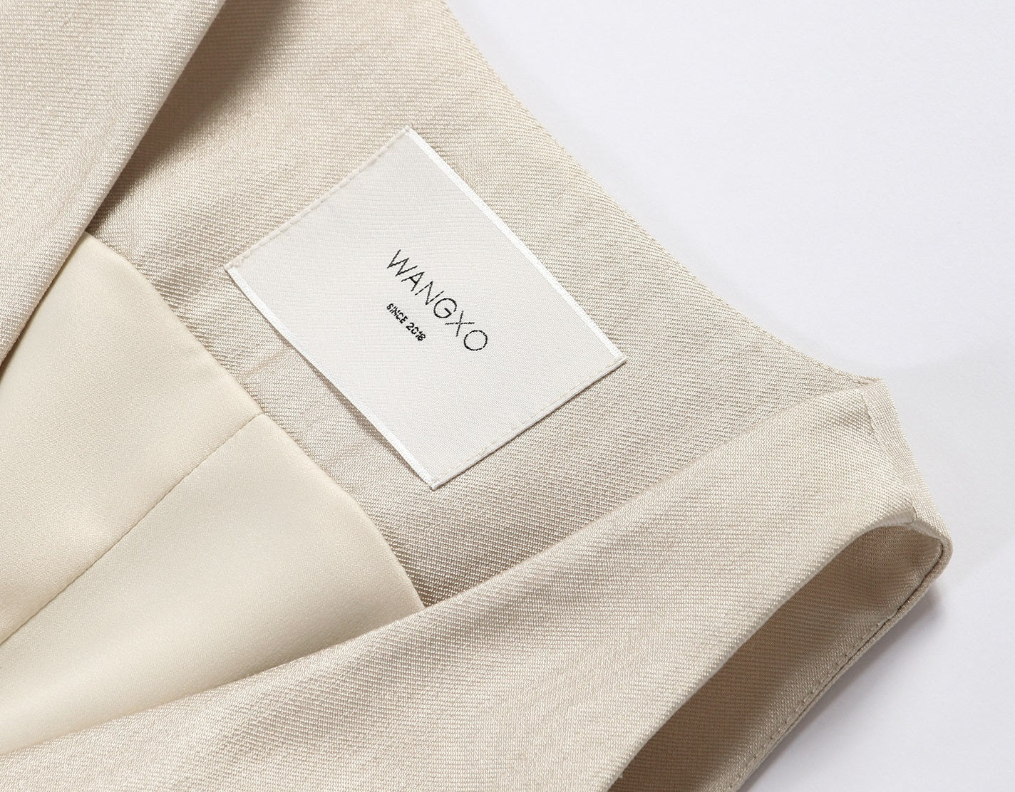 WANGXO | Silk Brocade Shaved Shoulder Vest Top & Tailored Pants Set  -NOOR