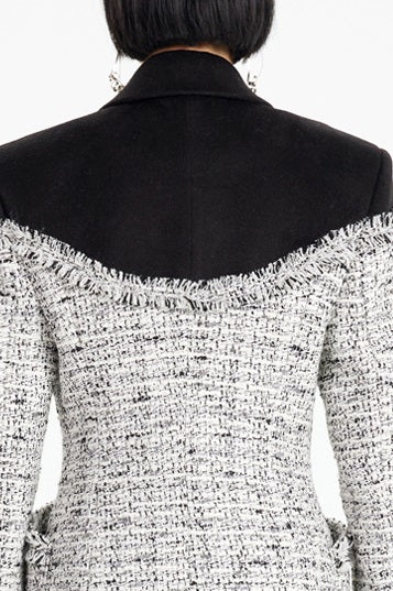 TINY IN tweed wool long sleeve coat-SAKI.