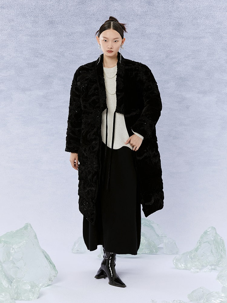 HECO Winter Warm Raccoon Fleece Wool Knitwear Sweater Women - side.