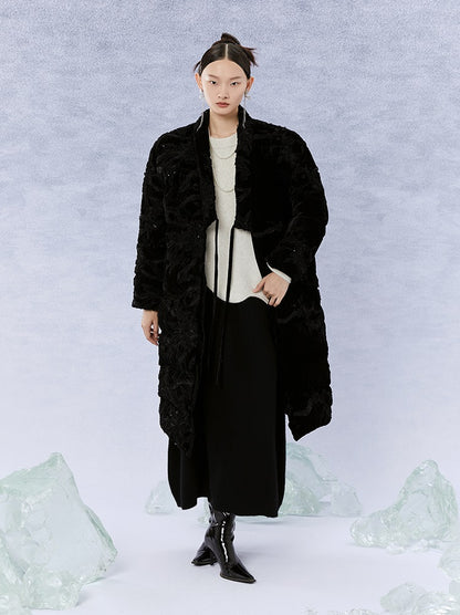 HECO Winter Warm Raccoon Fleece Wool Knitwear Sweater Women - side.