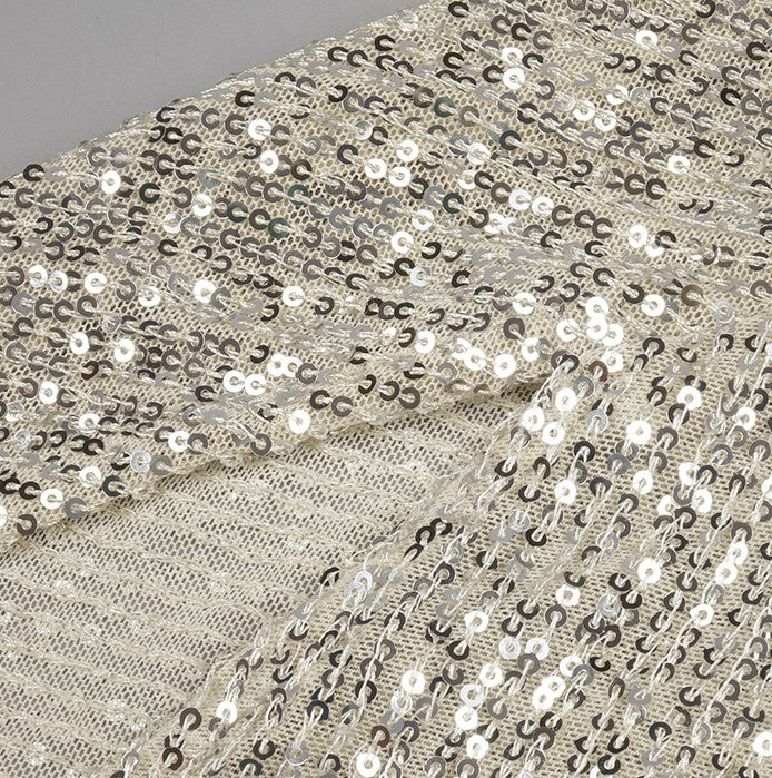 DOLLY Elegant Sliver One Shoulder Sleeveless Sparkling Slim Fit Sexy Dinner Dress-ALETA