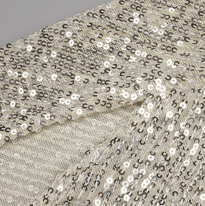 DOLLY Elegant Sliver One Shoulder Sleeveless Sparkling Slim Fit Sexy Dinner Dress-ALETA