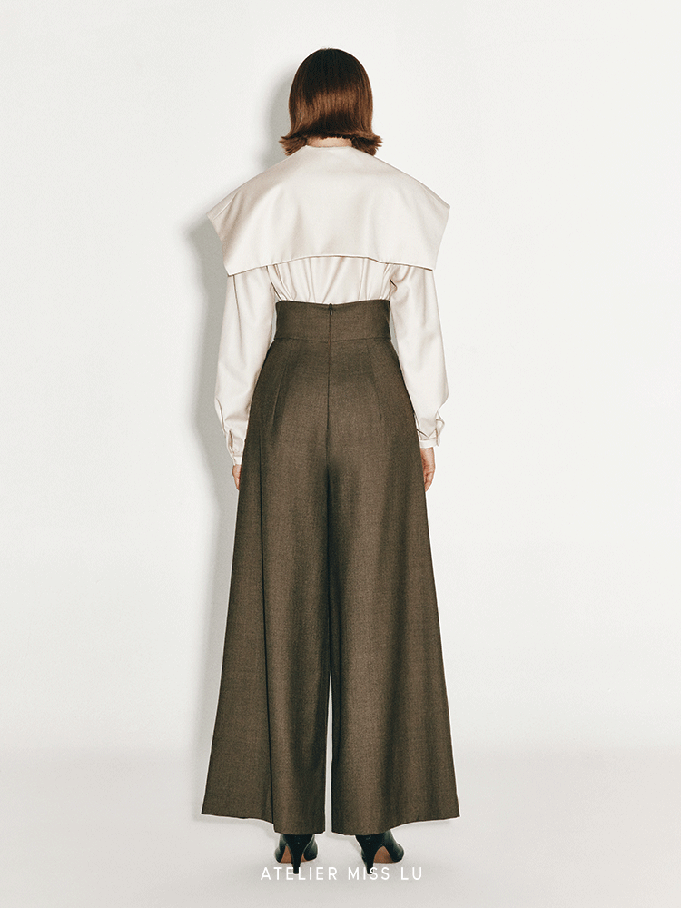 ATELIER MISS LU Looks Like A wool shirt with a large lapel - SANS.