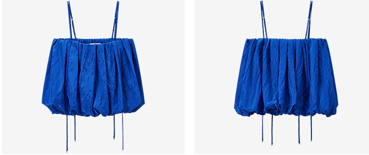 COMME MOI  summer women's bubble short top- ANDREW.