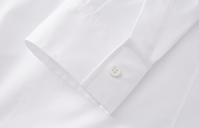 ZHUCHONGYUN drawstring placket loose straight white shirt-UMIE.