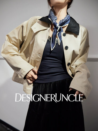 DGU| Antique White Girl Retro Loose Design Retro Style Light Luxury Niche Top Jacket - ABBA.