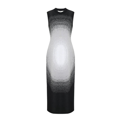 ZHUCHONGYUN Round Opening Jacquard Close-up Sleeveless Dress-GIN.