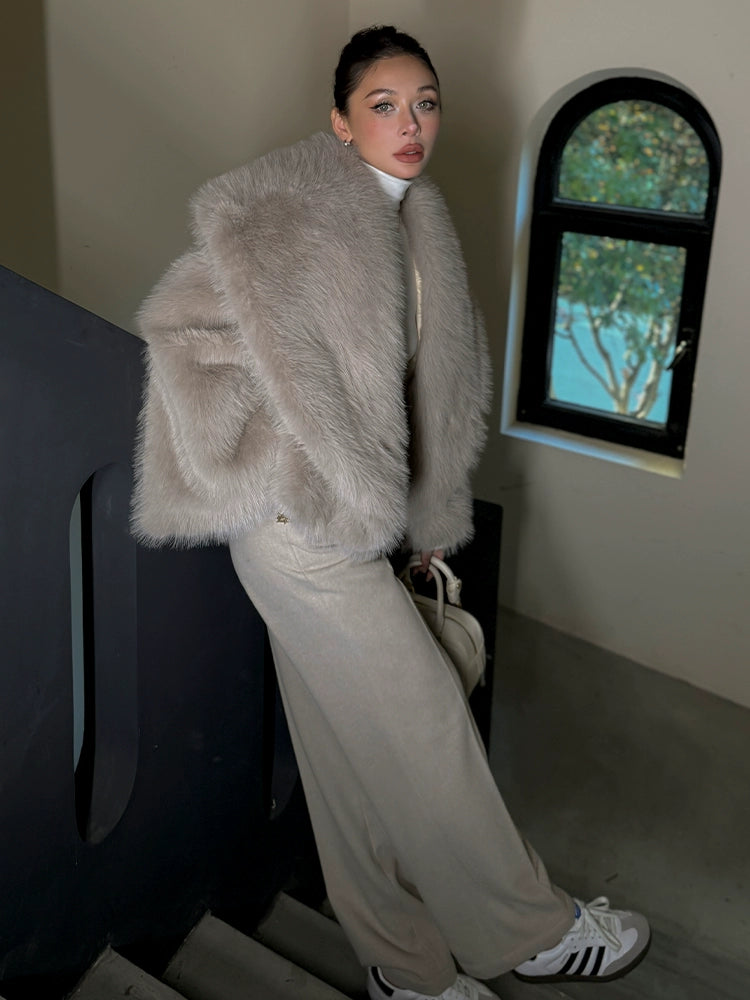 Le Palais Vintage  fur coat woolen trousers-DIOR