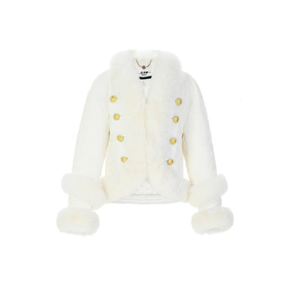 FAME embroidered fox fur cropped jacket - FELIX