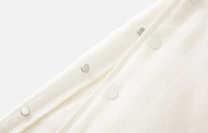 ZHUCHONGYUN midi cotton skirt with side button detailing and a drawstring waist-SEZA.