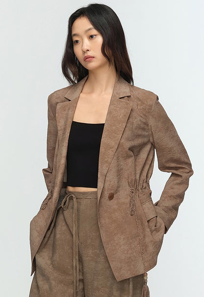 COMME MOI  summer women's tassel drawstring waist suit - SARAH.