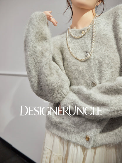 DGU "Suying" gray wool knitted sweater commuting slimming versatile top - EVID.