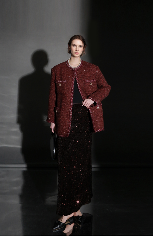 PIAOIN Elegant and Luxurious Small French Wool Short Jacket Spring-TIA