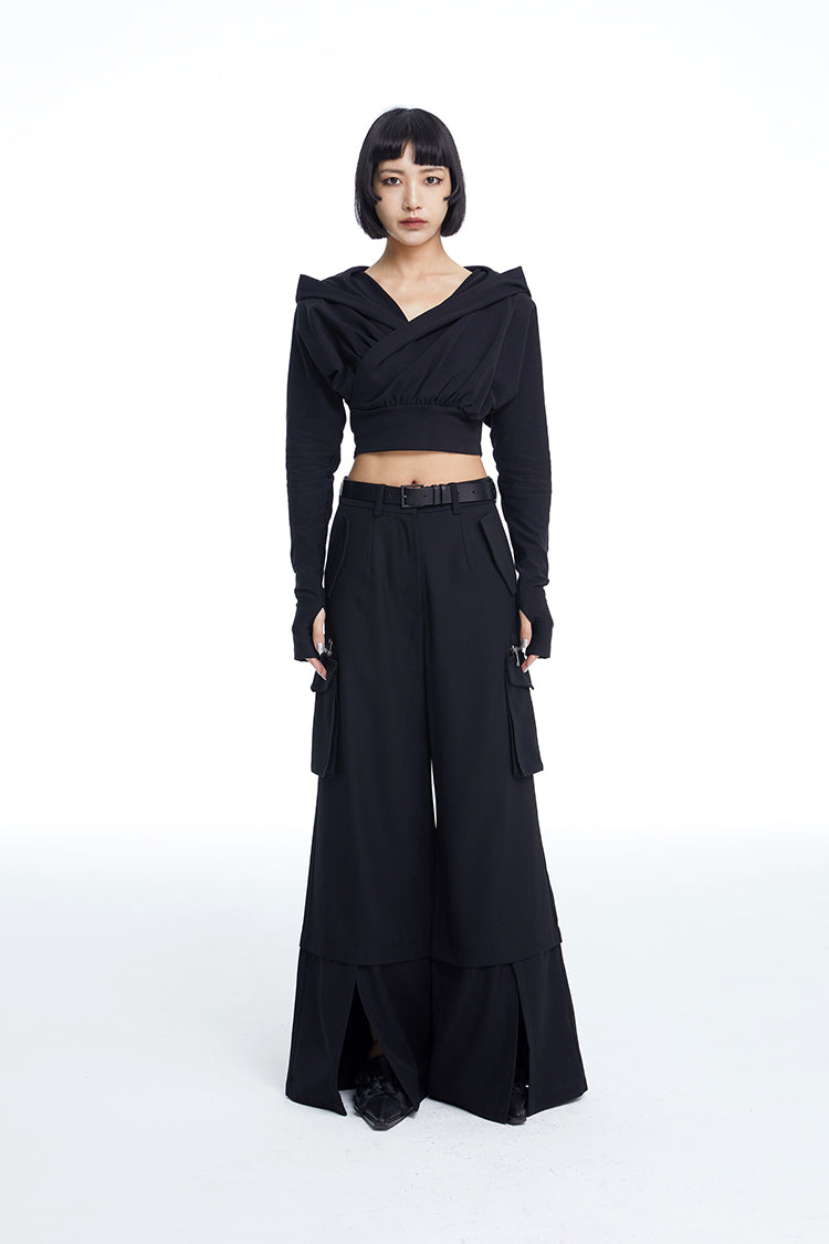 TINY IN Pocket Detachable Loose Track Cargo Pants-NIA