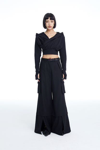 TINY IN Pocket Detachable Loose Track Cargo Pants-NIA