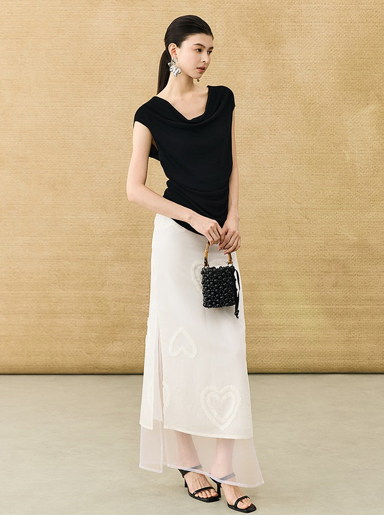 HECO Chinese high-end summer temperament love embroidered skirt - PHYSIC.