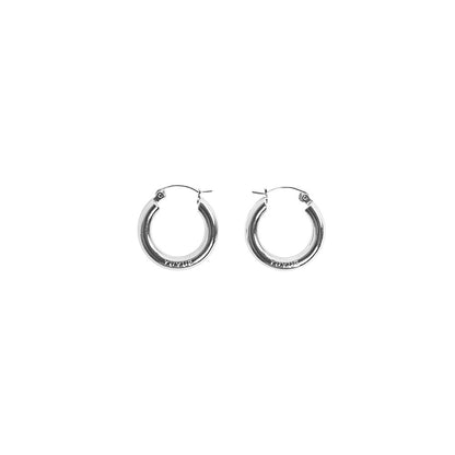 TUYUE Vintage Brass Silver Plated Plain Circle Onyx Earrings- TRISHA.
