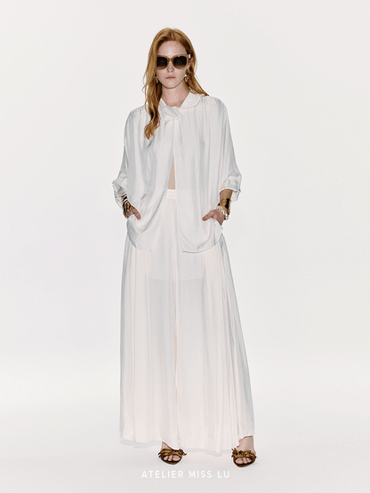 ATELIER MISS LU Spring/Summer Orchid Design Acetate Shirt - COOKIE