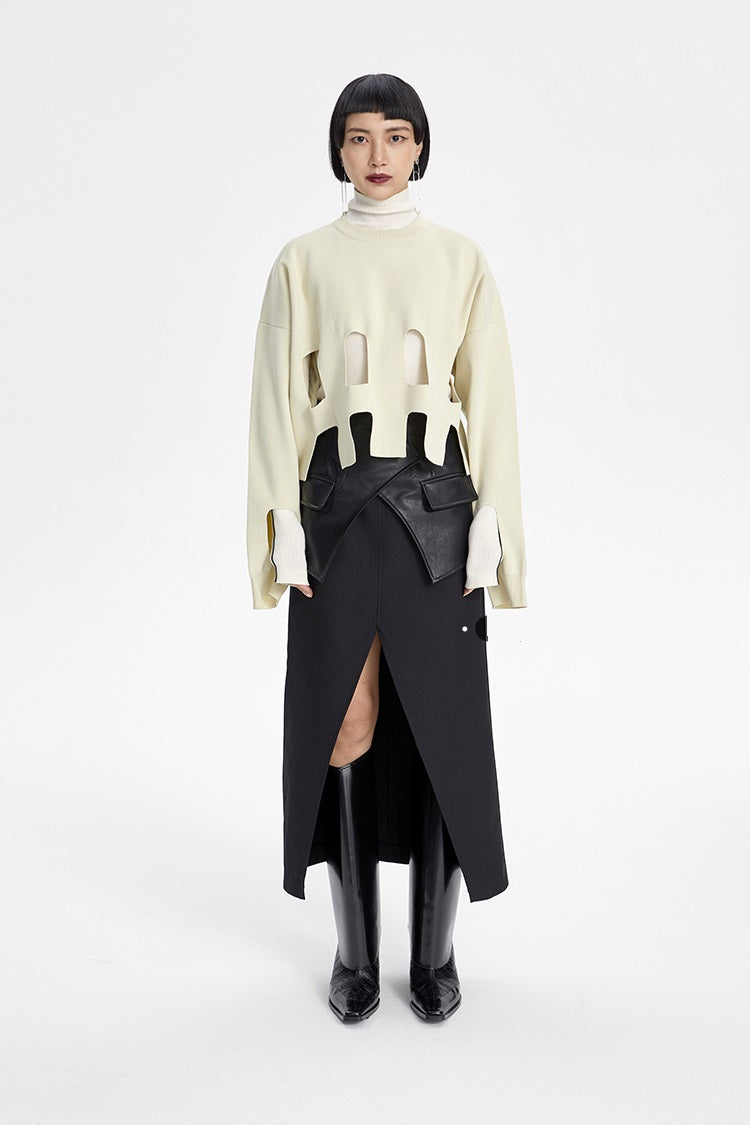 TINY IN oversize slouchy short cut-out women's sweater -BOKO