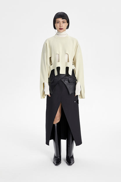 TINY IN oversize slouchy short cut-out women's sweater -BOKO