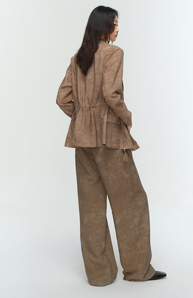 COMME MOI  summer women's tassel drawstring waist suit - SARAH.