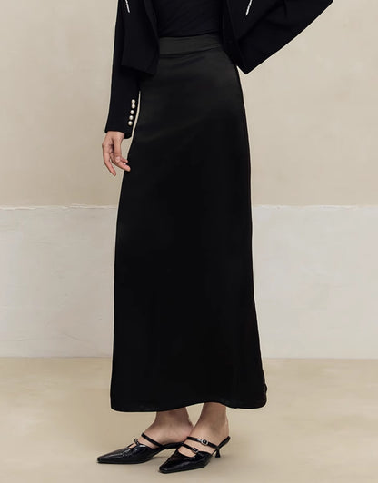 HECO acetate drape feeling thin long skirt women - great.