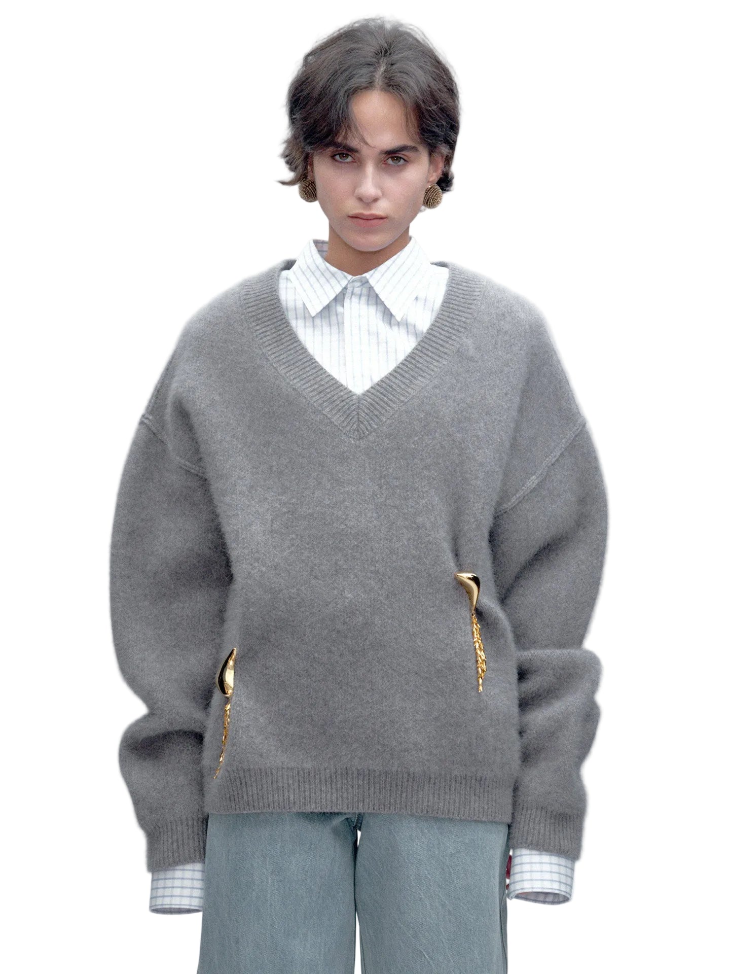 JACQUES WEI V-neck Wool Knit Sweater - MEGAN