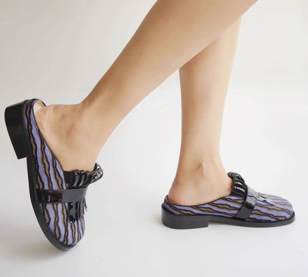 B-FEI horsehair slip-on shoes-GOJO.