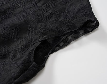 COMME MOI  summer silk embroidered slit midi dress - GLORY.