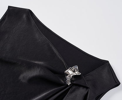 COMME MOI women's double-faced satin sleeveless vest top - SADIE.