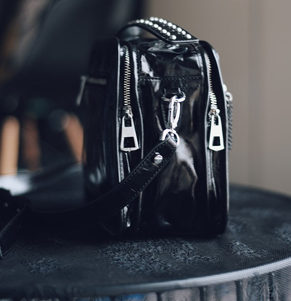 IUBallet Elegant Messenger Leather Black Bag - DANEL.