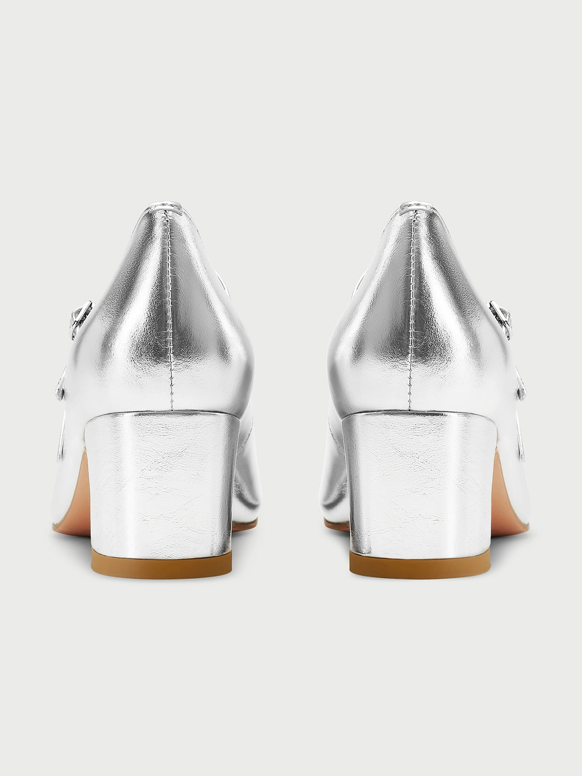 PJJUU silver mary jane french leather shoes - GRAND.