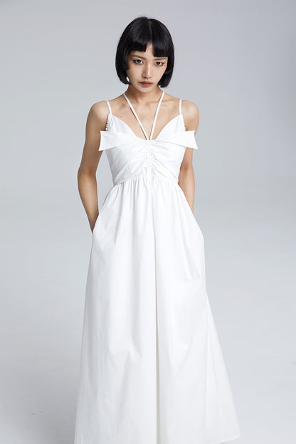 TINY IN high waist large women's halter neck back cut-out long dress- AMADA