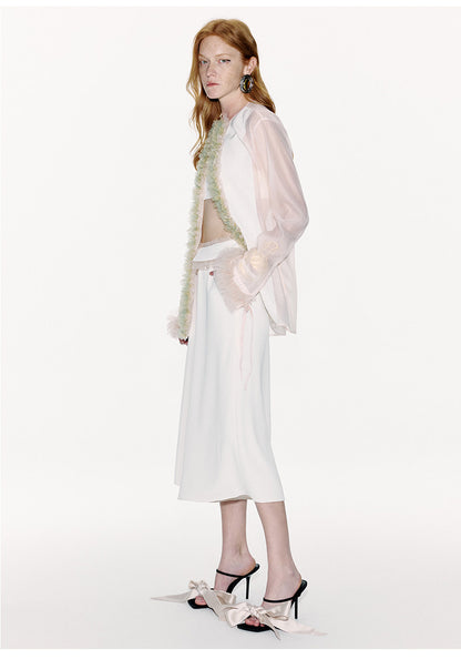 ATELIER MISS LU Tulle Latiered Panelled Long-Sleeved Top - BAILEY