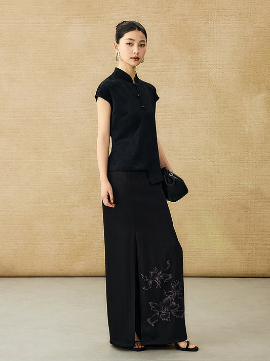 HECO Chinese Style Improved Small Stand Collar Shirt - HEAT .