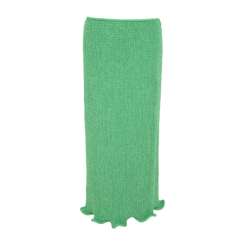 ZHUCHONGYUN spring turquoise fashion commuter wave skirt-ASADA.