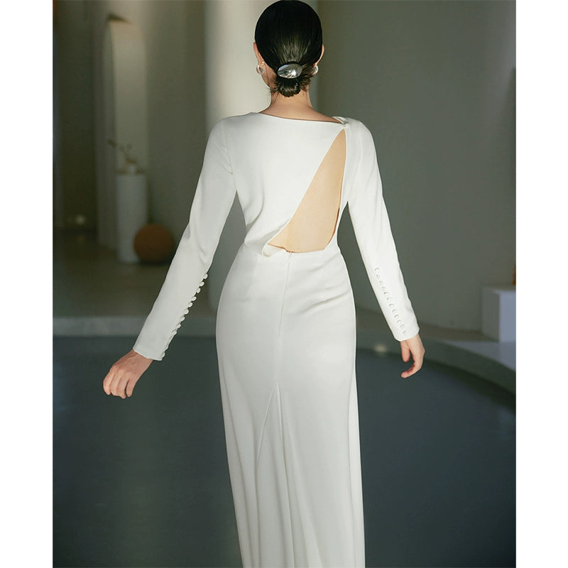 GOUDIN white long-sleeved temperament French-GEE.