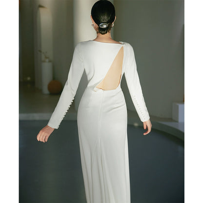 GOUDIN white long-sleeved temperament French-GEE.