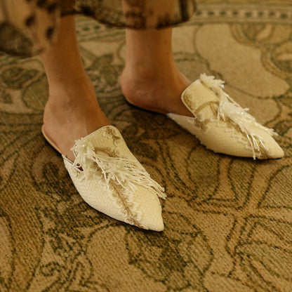 B-FEI Stylish French Pointed Toe Slippers-QWAN.