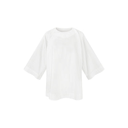 TUYUE White Simple Three-quarter Sleeve Top - BAMBI.