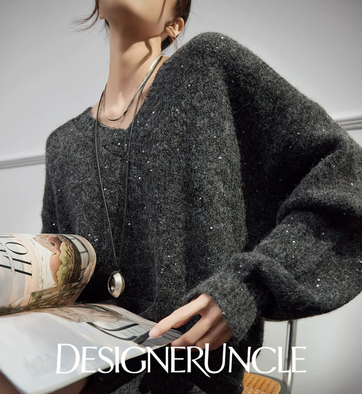 DGU "Wuyu" gray suit new loose slimming commuting high-end two-piece set - Francis