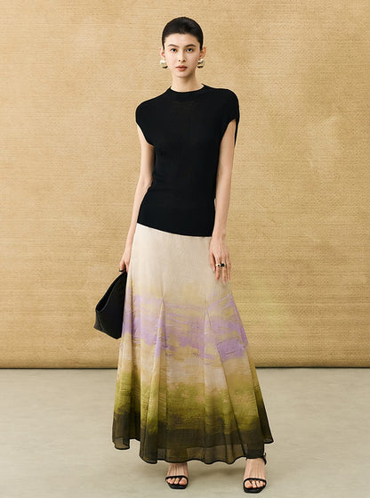 HECO Chinese comfortable neck sleeveless knitted T-shirt - QUEEN.