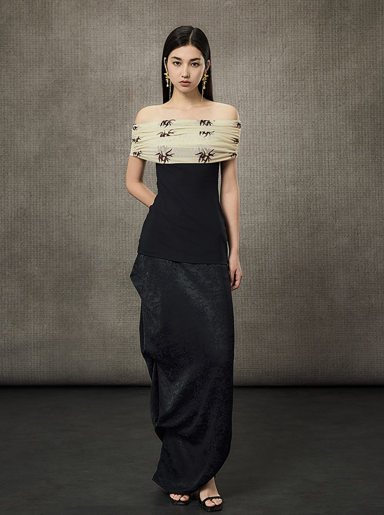 HECO Summer Sleeveless Ruched Bardot Top - LEARN.