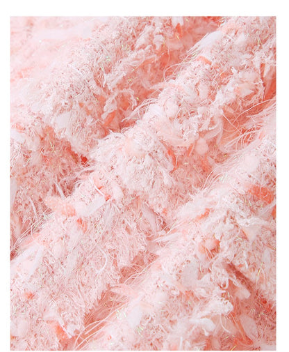 LEDIM W pastel pink spliced tweed short skirt - Lippi