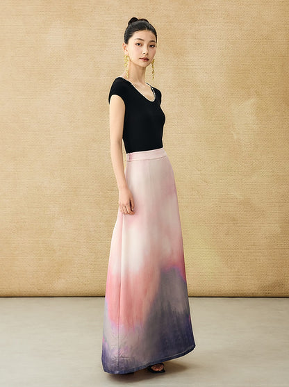 HECO Chinese Blended Temperament Silk Drape Hip Skirt - SOULS .