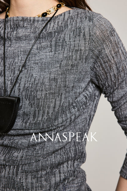 ANNASPEAK  slimming design crewneck knit long sleeved tops-COCO.